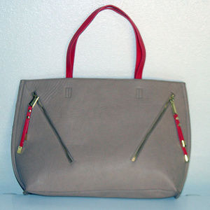 Steve Madden Camel and Red Zipper Item Tote